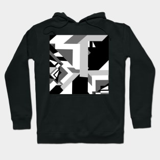 Black and White Cubist Design Hoodie